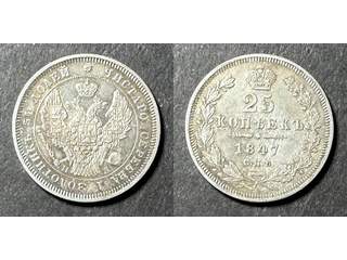 Ryssland Nicholas I (1825-1855) 25 kopeks 1847, VF-XF