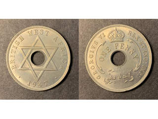 Brittiska Västafrika George VI (1936-1952) 1 penny 1947 KN, UNC