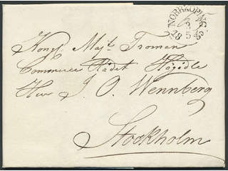 Sweden. E county. NORRKÖPING 3.5.1835, arc postmark. Type 3 on letter sent to Stockholm. …