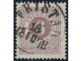 Sweden, Sverige, Sverige, Sverige. Facit 31a used, 6 öre red-lilac. Superb cancellation …