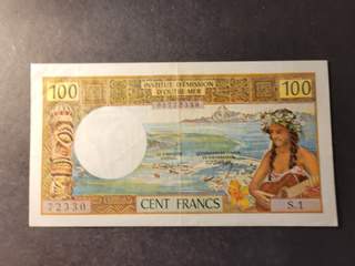 Tahiti 100 francs ND(1969), XF