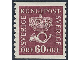 Sweden. Facit 163c ★, 60 öre violet-carmine vertical perf 9¾ type II. A3-ppr. SEK 3500