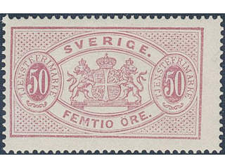 Sweden. Official Facit Tj9b ★, 50 öre violetish rose, perf 14. Very beautiful and fresh …