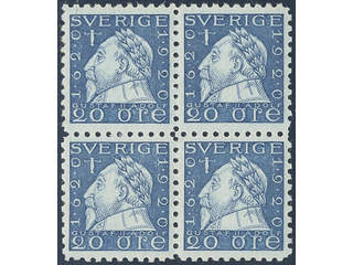 Sweden. Facit 152Ca, bz ★★/★ , 1920 Gustav II Adolf 20 öre blue, perf on four sides in …