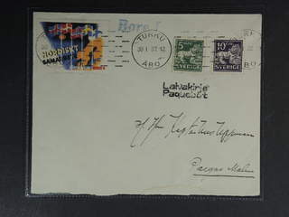 Sweden. Facit 143A, 146A. FINLAND. 5+10 öre on cover sent to Finland, only cancelled …
