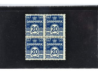 Denmark. Facit 83 ★★, 1912 Wavy-lines with hearts 20 øre dark blue, perf 12¾, watermark …