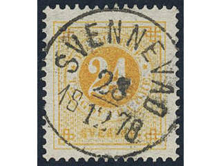 Sweden, Sverige, Sverige, Sverige. Facit 34b used, 24 öre yellow-orange. Superb …