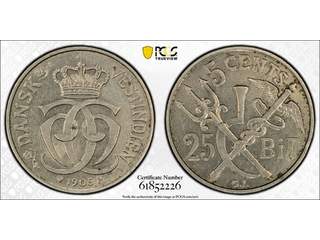 Danska Västindien Christian IX (1863-1906) 5 cents 1905, AU/UNC, PCGS MS62
