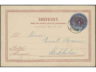 Sweden. Postal stationery, double postcard Facit bKd7B+B , Reply card 6+6 öre with …