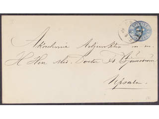 Sweden. Postal stationery, Stamped envelope, Facit Fk1I, Stamped envelope 12 öre type I …