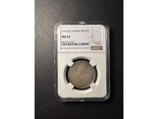 Indien George V (1910-1936) 1 rupee 1916, AU/UNC, NGC MS62