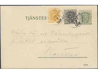 Sweden. Postal stationery, official postcard Facit TjbK7, Tj40, 41 , Postcard 5 öre …