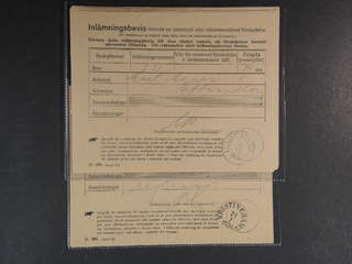 Sweden. Postal document. Bl. 301. (April 25), twenty seven receipts for registered or …