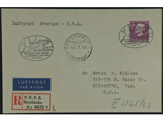 Sweden. Facit 350 cover , 120 öre on registered air mail cover sent from STOCKHOLM …