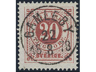 Sweden, Sverige, Sverige, Sverige. Facit 33a used, 20 öre carminish red - dull red. …