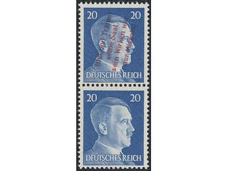 Germany Mühlberg. Ickepostala (Privat), Mühlberg Michel 10F ★★ , 1945 pair 20 pf blue …