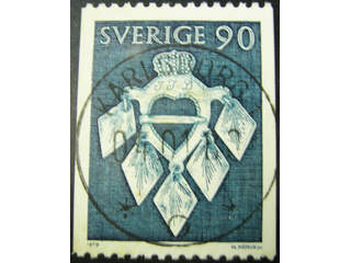 Sweden. Facit 1104 used , 1979 Folk Costumes 90 öre dark green. EXCELLENT cancellation …