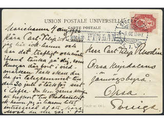 Sweden. Facit R4. FINLAND. STOCKHOLM 6.8.06 and FRÅN FINLAND on postcard dated …