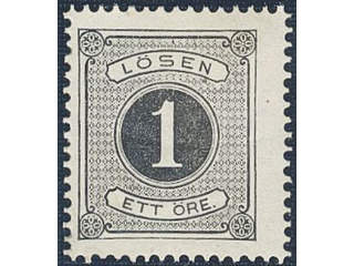 Sweden. Postage due Facit L1 ★★ , 1 öre black, perf 14. Fresh copy. SEK 1700