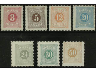 Sweden. Postage due Facit L2–3, 5–9 ★ , 3–5 and 12–50 öre short SET (7). SEK 5960