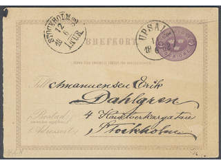 Sweden. Postal stationery, double postcard Facit bKd1CII , Response card 6 öre sent from …