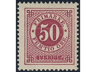 Sweden, Sverige, Sverige, Sverige. Facit 48e ★, 50 öre dark violet-carmine. SEK 1600