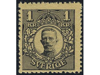 Sweden. Facit 96bz ★★, 1 Kr wmk KPV, black. Fair centering. SEK 2800