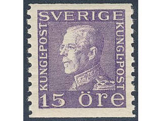 Sweden. Facit 175Aa ★ , 15 öre violet vertical perf.