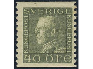 Sweden, Sverige, Sverige, Sverige. Facit 189 ★★, 40 öre olive-green type I vertical perf …