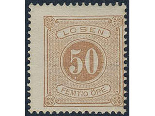 Sweden. Postage due Facit L9b ★★, 50 öre orange-brown, perf 14. Opinion Mats Nilsson …
