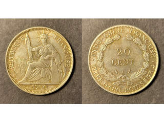 Franska Indokina French Indo China 20 centimes 1900 A, AU