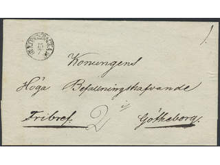 Sweden. N county. KONGSBACKA 15.7.1834, arc postmark. type 2 on cover sent to …