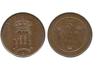 Coins, Sweden. Oskar II, MIS II.1a, 5 öre 1906. 01/0.