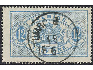 Sweden. Facit Tj5, D county. TUMBO-BERGA 18.6.18xx. EXCELLENT cancellation. Postal: 400:-