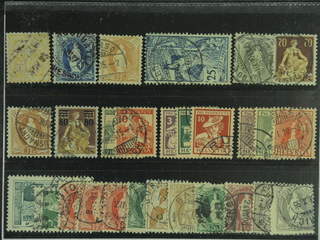 Switzerland. Used 1882–1917. All different, e.g. Mi 56, 62, 64, 73, 77, 94, 108, and …