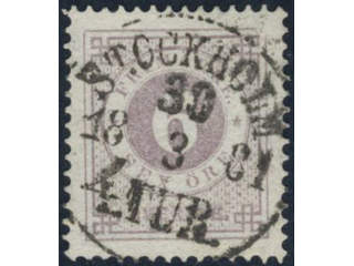 Sweden, Sverige, Sverige, Sverige. Facit 31 used, 6 öre violet. Superb cancellation …