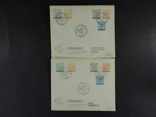 Sweden. FDC Facit 471–75 , 1955-07-01, Stockholmia 55, ten covers with two different …