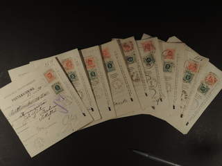 Sweden. Facit 43, 46 cover , 5+20 öre as combination on fifteen money orders, alls ent …