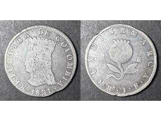 Colombia 8 reales 1821, F