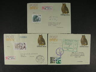 Sweden. Postal stationery, post letter Facit pB4 , 90 (+20) öre, three usages sent to …