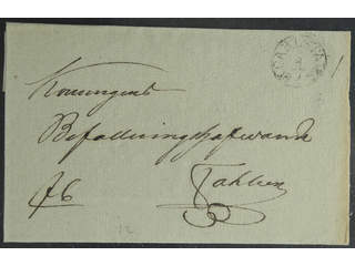Sweden. S county. CARLSTAD, arc postmark. Type 2 on cover sent to Falun. Postal: 400:-