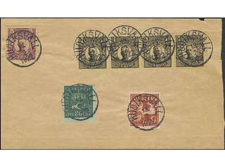 Sweden. Facit 78, 96, 141A, 165 on cover, 5+80 öre + 4x1+5 kr as postage due for several …