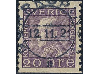 Sweden. Facit 179A used , 20 öre violet vertical perf. EXCELLENT cancellation NORRKÖPING …