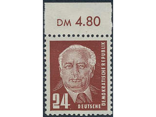 Germany, GDR (DDR). Michel 252b ★★, 1950 President Pieck 24 pf brown-orange. Signed …