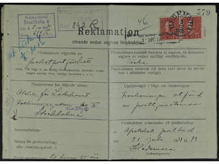 Sweden. Facit 177A cover , 2x15 öre on complaint / enquiry regarding a missing cash on …