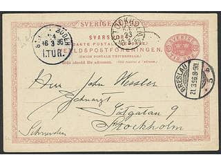 Sweden. Postal stationery, double postcard Facit bKd13 , Response card 10 öre sent from …