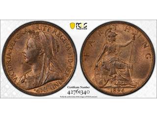 Storbritannien Queen Victoria (1837-1901) 1 farthing 1896, UNC, MS65 RB