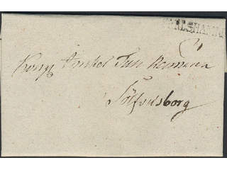 Sweden. K county. CARLSHAMN, straight postmark. "Circulaire-Ordres" sent to Sölvesborg. …
