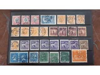 Sweden. Lot used Oscar II–coil stamps on stock card. 3×F60, 1×65, 7×69, 2×97, 2×98, …