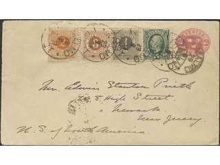 Sweden. Facit 40–42, 52, Fk3 on cover, 2+3+4+5 öre on stamped envelope 10 öre, sent from …